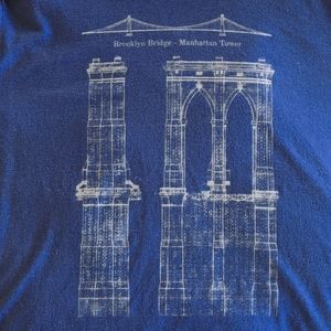 Blue Manhattan Bridge Graphic T-shirt